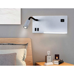 Настенный светодиодный светильник с полкой, USB портом и выключателем Ambrella Light FW292