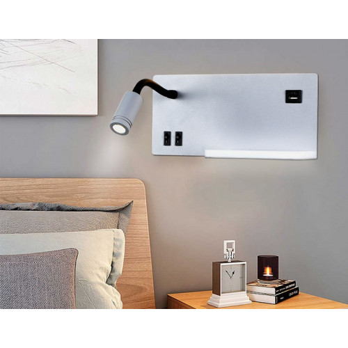 Настенный светодиодный светильник с полкой, USB портом и выключателем Ambrella Light FW292 Настенный светодиодный светильник с полкой, USB портом и выключателем Ambrella Light FW292
