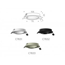 Корпус светильника встраиваемый поворотный для насадок D70mm Ambrella Light C7653