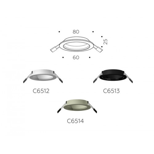 Корпус светильника встраиваемый для насадок D60mm Ambrella Light C6512 Корпус светильника встраиваемый для насадок D60mm Ambrella Light C6512