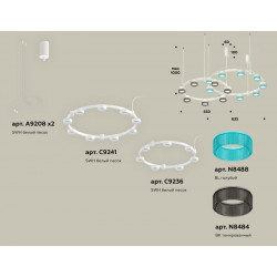 Комплект подвесного светильника Techno Ring с композитным хрусталем Ambrella Light XR92081300