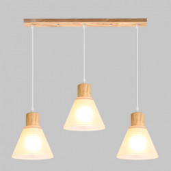 Люстра подвесная, 3*Е27, дерево+белый MD.6029-3-P-WOOD+WH IMEX