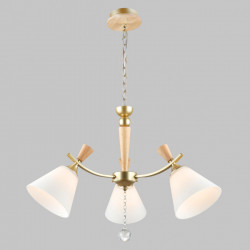 Люстра подвесная, 3*Е27, золото+дерево MD.6132-3-P-GD+WOOD IMEX