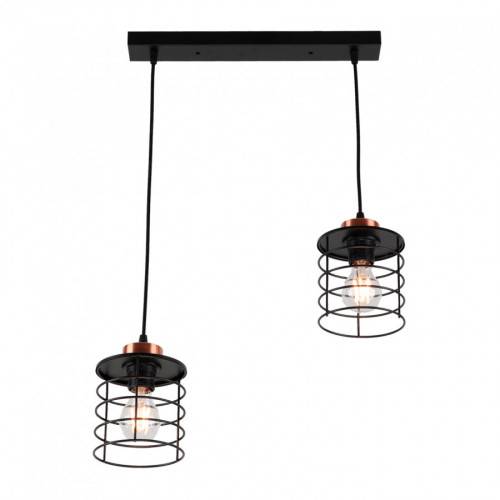 Люстра подвесная 2*60Вт E27 MD.8835-2-P BK+AB IMEX