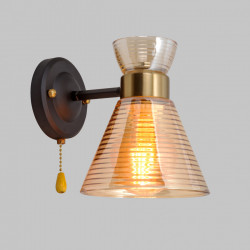 Бра настенное, 1*Е27, черный+медь MD.6200-1-W-BK+COP IMEX