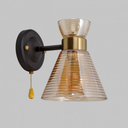 Бра настенное, 1*Е27, черный+медь MD.6200-1-W-BK+COP IMEX