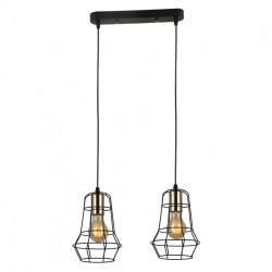 Люстра подвесная 2*60Вт E27 MD.6133-2-P BK+FGD IMEX