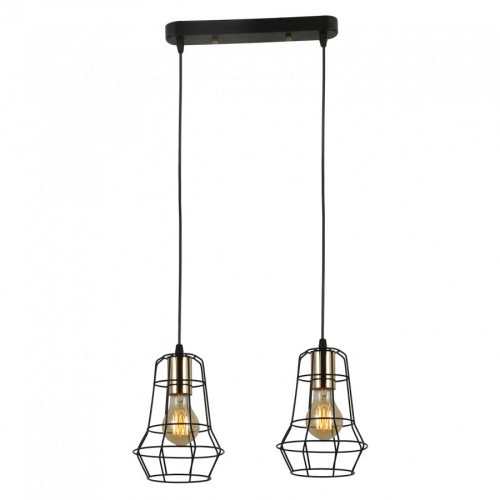 Люстра подвесная 2*60Вт E27 MD.6133-2-P BK+FGD IMEX