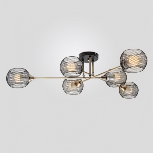 Люстра потолочная 6*60Вт E27 MD.4540-6-S BK+AB IMEX