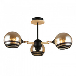 Люстра потолочная 3*60Вт E27 MD.4896-3-S BK+WOOD IMEX