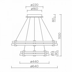 Подвесной светильник LED4U 8619-600-400