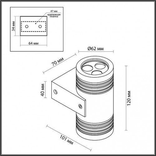 Фасадный светильник ODEON LIGHT STIMA 6648/12WL3 Фасадный светильник ODEON LIGHT STIMA 6648/12WL3