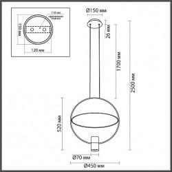 Подвесной ODEON LIGHT ORBITE 7029/2L