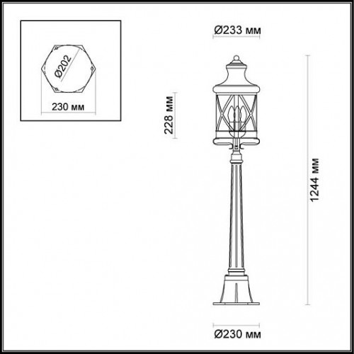 Уличный светильник 124 см ODEON LIGHT SATION 4045/3F Уличный светильник 124 см ODEON LIGHT SATION 4045/3F