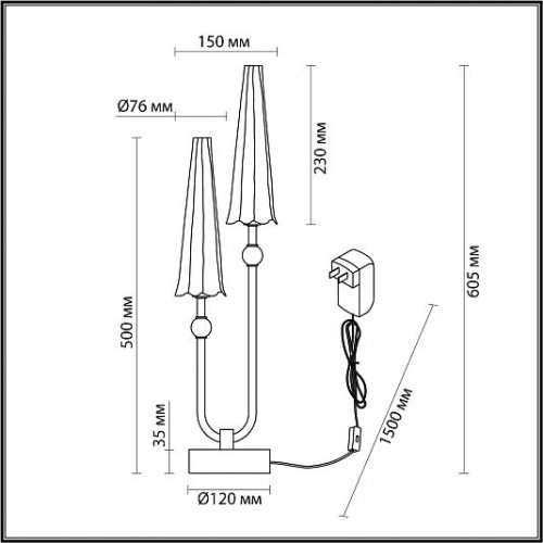 Настольная лампа ODEON LIGHT FUNGO 5429/10TL