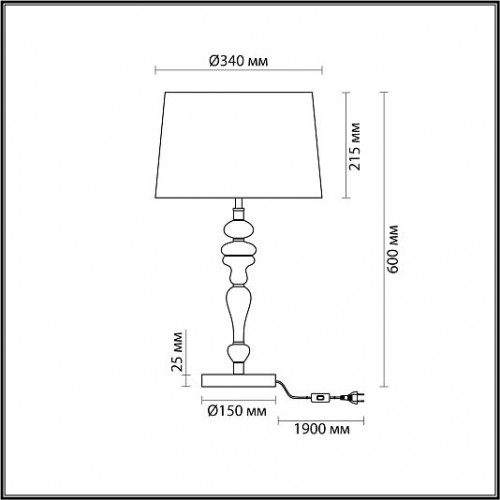 Настольная лампа ODEON LIGHT HOMI 5040/1T