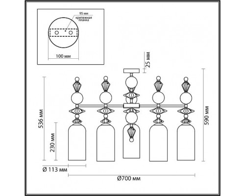 Люстра потолочная ODEON LIGHT BIZET 4855/5C