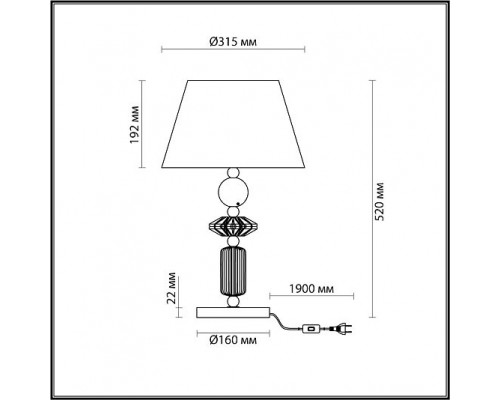 Настольная лампа ODEON LIGHT CANDY 4861/1TB