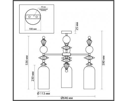 Люстра потолочная ODEON LIGHT BIZET 4855/3C