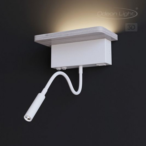 Настенный светильник-полка с подсветкой/USB ODEON LIGHT WOODY 3869/8WL Настенный светильник-полка с подсветкой/USB ODEON LIGHT WOODY 3869/8WL