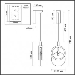 Настенный светильник ODEON LIGHT MERCURY 5422/17WL