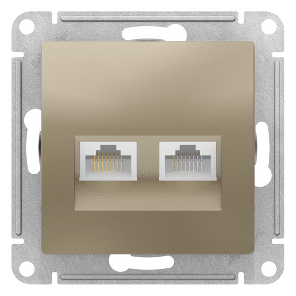 ATN000585 - РОЗЕТКА двойная компьютерная RJ45+RJ45 категория 5E механизм ШАМПАНЬ