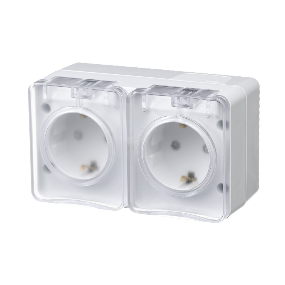 ATN540126 - Profi54 открытый монтаж двойная РОЗЕТКА с заземлением со шторками 16А 250B БЕЛЫЙ ATN540126 - Profi54 открытый монтаж двойная РОЗЕТКА с заземлением со шторками 16А 250B БЕЛЫЙ