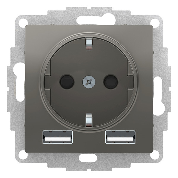 ATN000930 - SO + USB розетка A+A 5В/24 А 2х5В/12 А сталь