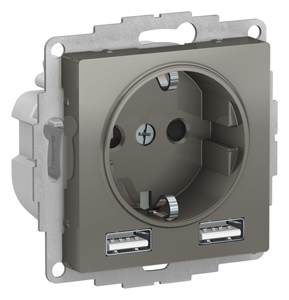 ATN000930 - SO + USB розетка A+A 5В/24 А 2х5В/12 А сталь ATN000930 - SO + USB розетка A+A 5В/24 А 2х5В/12 А сталь