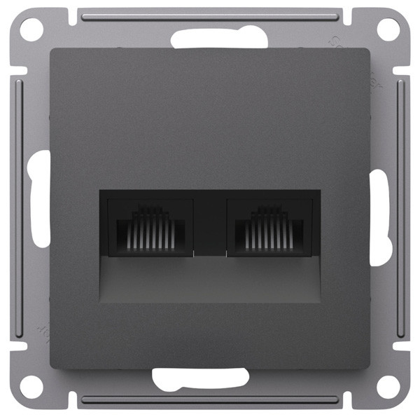 ATN001485 - РОЗЕТКА двойная компьютерная RJ45+RJ45 кат5Е механизм БАЗАЛЬТ ATN001485 - РОЗЕТКА двойная компьютерная RJ45+RJ45 кат5Е механизм БАЗАЛЬТ