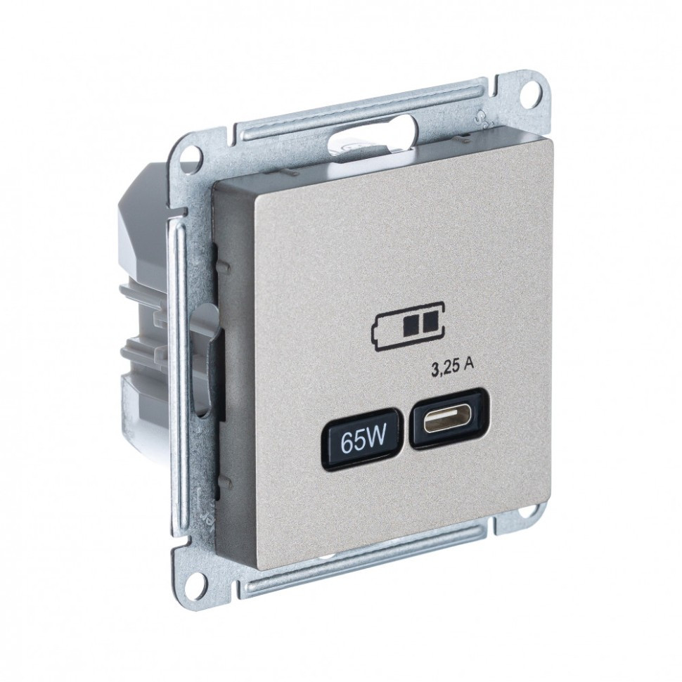 ATN000527 - USB РОЗЕТКА тип-C 65W высокоскоростная зарядка QC PD механизм ШАМПАНЬ