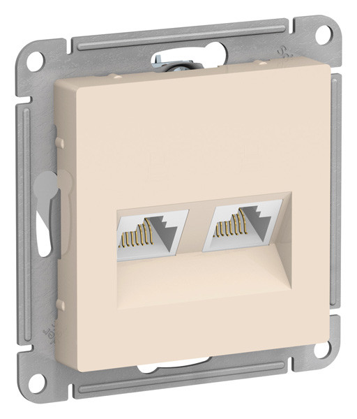 ATN000285 - РОЗЕТКА двойная компьютерная RJ45+RJ45 категория 5E механизм БЕЖЕВЫЙ ATN000285 - РОЗЕТКА двойная компьютерная RJ45+RJ45 категория 5E механизм БЕЖЕВЫЙ