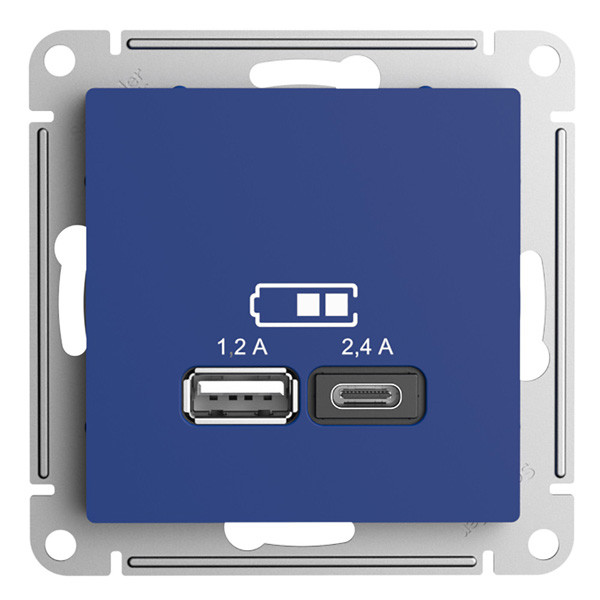 ATN001139 - USB РОЗЕТКА A+С 5В/24А 2х5В/12А механизм АКВАМАРИН