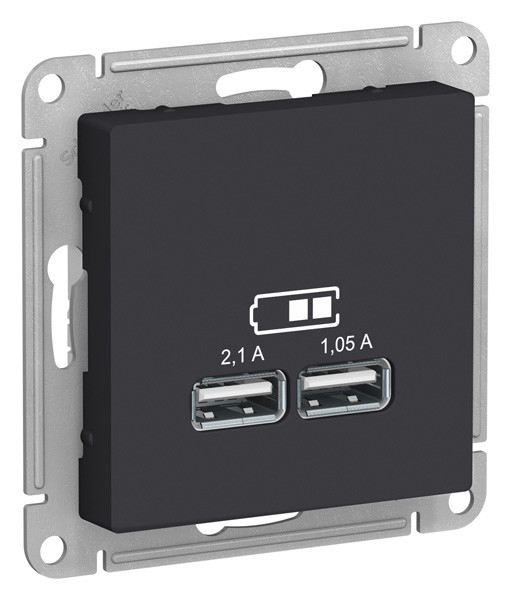 ATN001033 - USB РОЗЕТКА 5В 1 порт x 21 А 2 порта х 105 А механизм КАРБОН ATN001033 - USB РОЗЕТКА 5В 1 порт x 21 А 2 порта х 105 А механизм КАРБОН