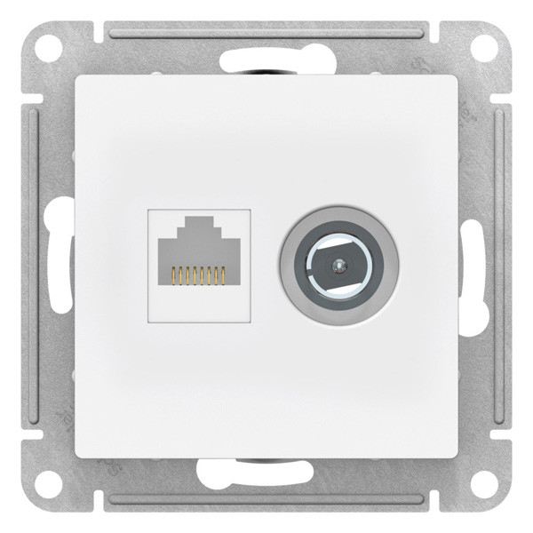 ATN001389 - РОЗЕТКА двойная ТВ + компьютерная RJ45 кат 5Е ЛОТОС ATN001389 - РОЗЕТКА двойная ТВ + компьютерная RJ45 кат 5Е ЛОТОС
