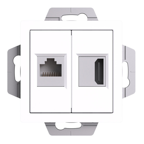 ATN000182 - РОЗЕТКА двойная HDMI+RJ45 кат5Е механизм БЕЛЫЙ ATN000182 - РОЗЕТКА двойная HDMI+RJ45 кат5Е механизм БЕЛЫЙ