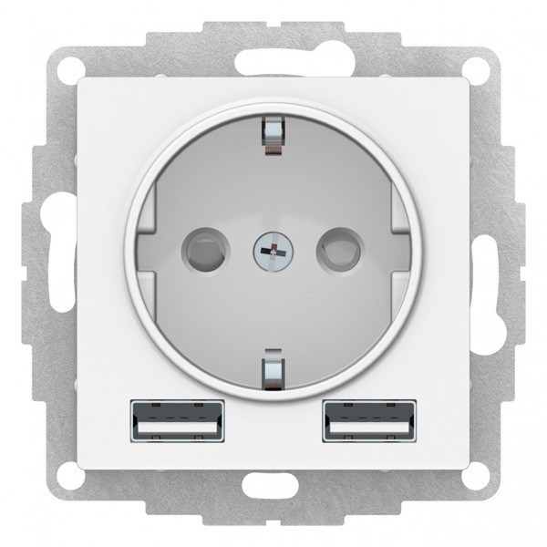 ATN001330 - РОЗЕТКА 16А с 2 USB A+A 5В/24А 2х5В/12А механизм ЛОТОС