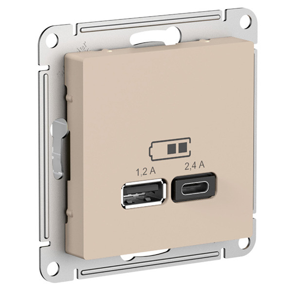 ATN001239 - USB РОЗЕТКА A+С 5В/24А 2х5В/12А механизм ПЕСОЧНЫЙ ATN001239 - USB РОЗЕТКА A+С 5В/24А 2х5В/12А механизм ПЕСОЧНЫЙ