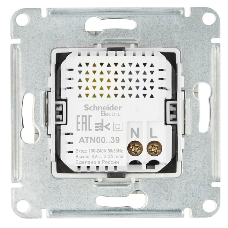 ATN001439 - USB РОЗЕТКА А+С 5В/24 А 2х5В/12 А механизм БАЗАЛЬТ ATN001439 - USB РОЗЕТКА А+С 5В/24 А 2х5В/12 А механизм БАЗАЛЬТ