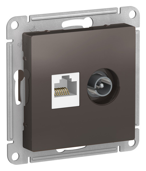 ATN000689 - РОЗЕТКА двойная комп+ТВ RJ45+TV категория 5E механизм МОККО ATN000689 - РОЗЕТКА двойная комп+ТВ RJ45+TV категория 5E механизм МОККО