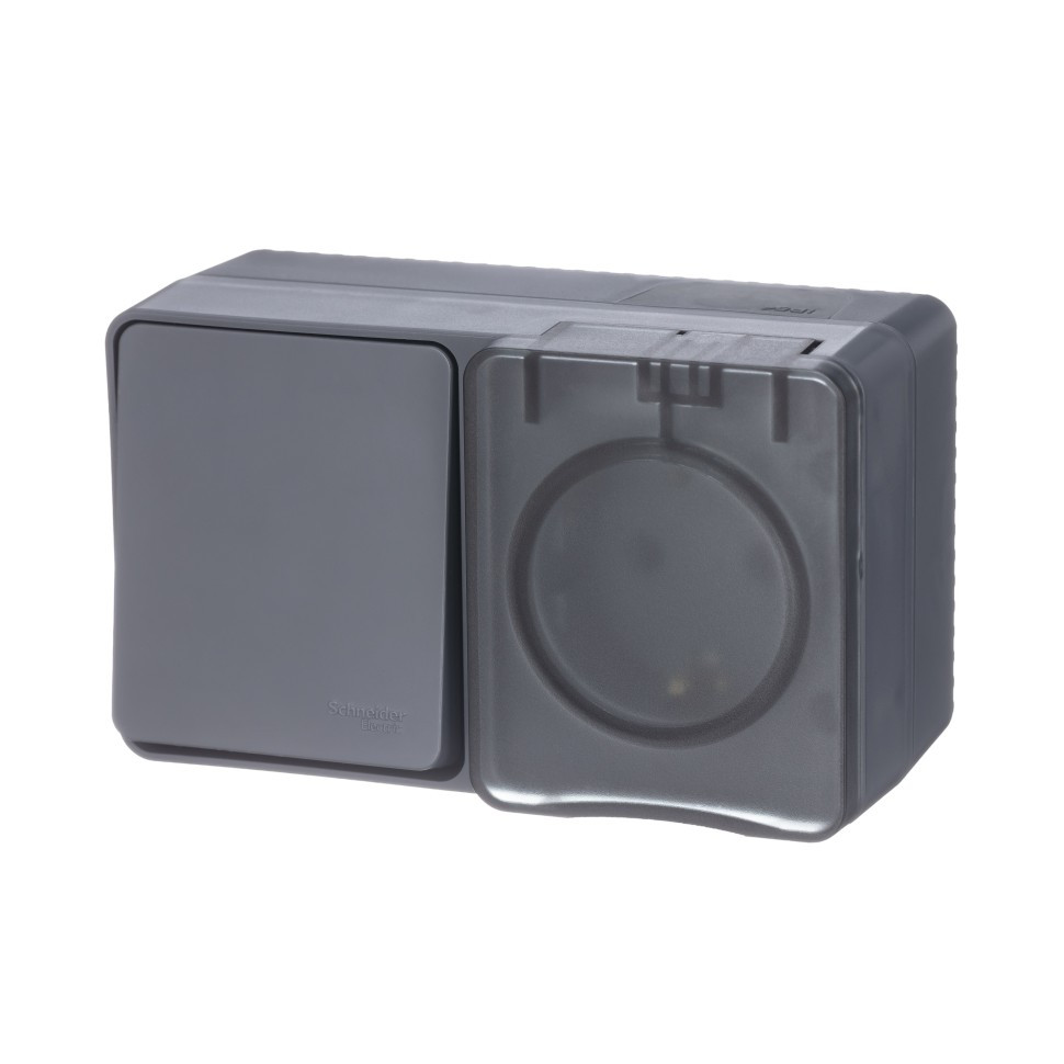 ATN544070 - Profi54 открытый монтаж БЛОК: РОЗTЕТКА з/к со шторками 16А 250B ВЫКЛЮЧАТЕЛЬ 1-клавишный 10А АНТРАЦИТ ATN544070 - Profi54 открытый монтаж БЛОК: РОЗTЕТКА з/к со шторками 16А 250B ВЫКЛЮЧАТЕЛЬ 1-клавишный 10А АНТРАЦИТ