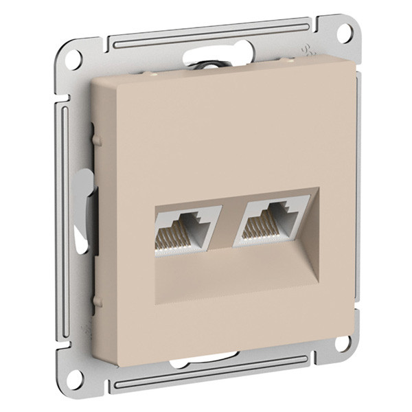 ATN001285 - РОЗЕТКА двойная компьютерная RJ45+RJ45 кат5E механизм ПЕСОЧНЫЙ ATN001285 - РОЗЕТКА двойная компьютерная RJ45+RJ45 кат5E механизм ПЕСОЧНЫЙ