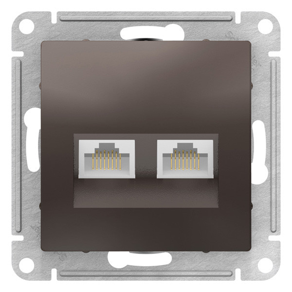 ATN000685 - РОЗЕТКА двойная компьютерная RJ45+RJ45 категория 5E механизм МОККО