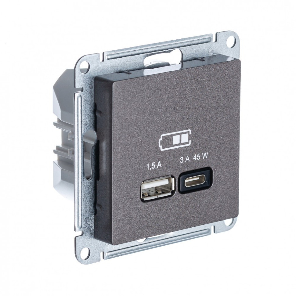 ATN000629 - USB РОЗЕТКА A + тип-C 45W высокоскоростная зарядка QC PD механизм МОККО
