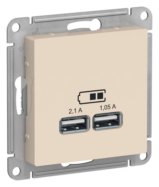 ATN000233 - USB РОЗЕТКА 5В 1 порт x 21 А 2 порта х 105 А механизм БЕЖЕВЫЙ ATN000233 - USB РОЗЕТКА 5В 1 порт x 21 А 2 порта х 105 А механизм БЕЖЕВЫЙ