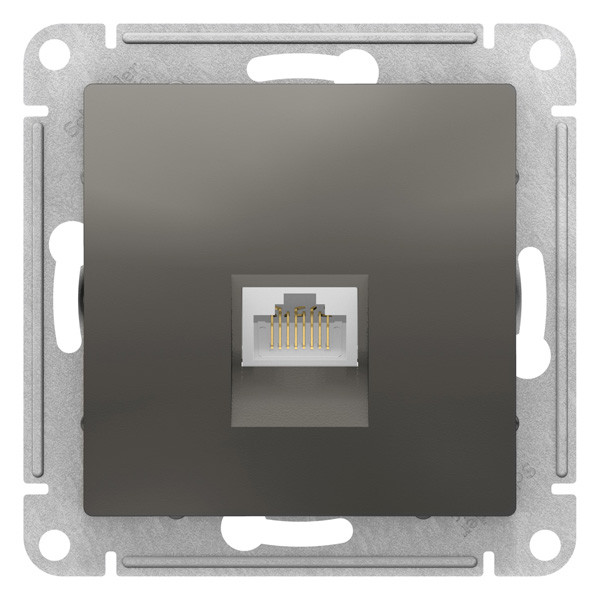 ATN000986 - РОЗЕТКА компьютерная RJ45 категория 6A механизм СТАЛЬ