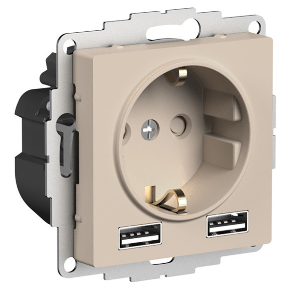 ATN001230 - РОЗЕТКА 16А c 2 USB A+A 5В/24А 2х5В/12А механизм ПЕСОЧНЫЙ ATN001230 - РОЗЕТКА 16А c 2 USB A+A 5В/24А 2х5В/12А механизм ПЕСОЧНЫЙ