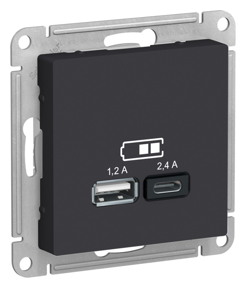 ATN001039 - USB розетка A+С 5В/24А 2х5В/12 А карбон ATN001039 - USB розетка A+С 5В/24А 2х5В/12 А карбон