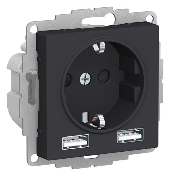 ATN001030 - SO + USB розетка A+A 5В/24А 2х5В/12 А карбон ATN001030 - SO + USB розетка A+A 5В/24А 2х5В/12 А карбон