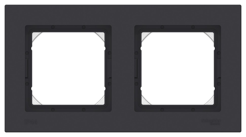 ATN441002 - AQUA Рамка IP44 на 2 поста карбон
